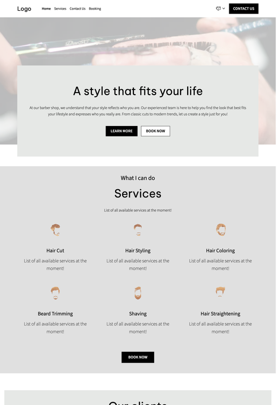 barber template preview