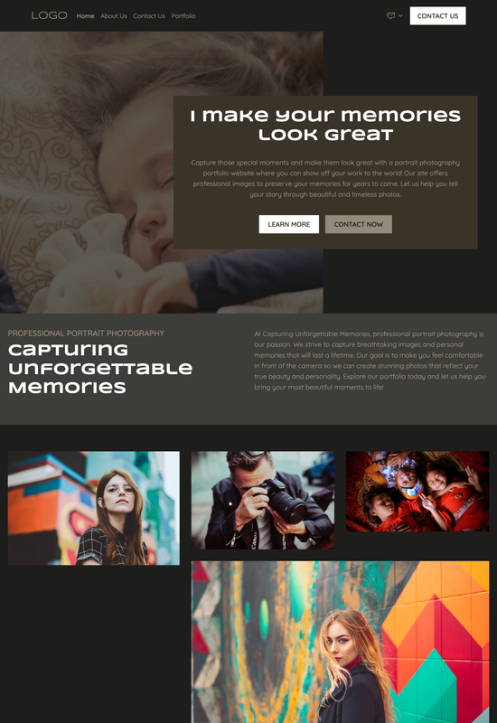 portrait photography portfolio template preview