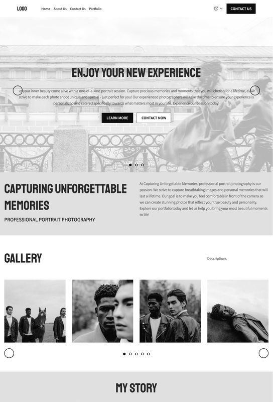 portrait photography portfolio template preview