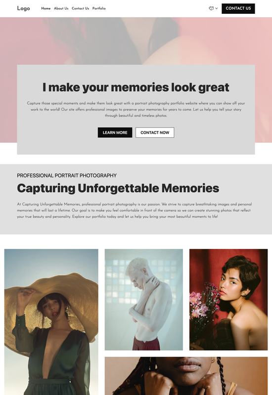 portrait photography portfolio template preview