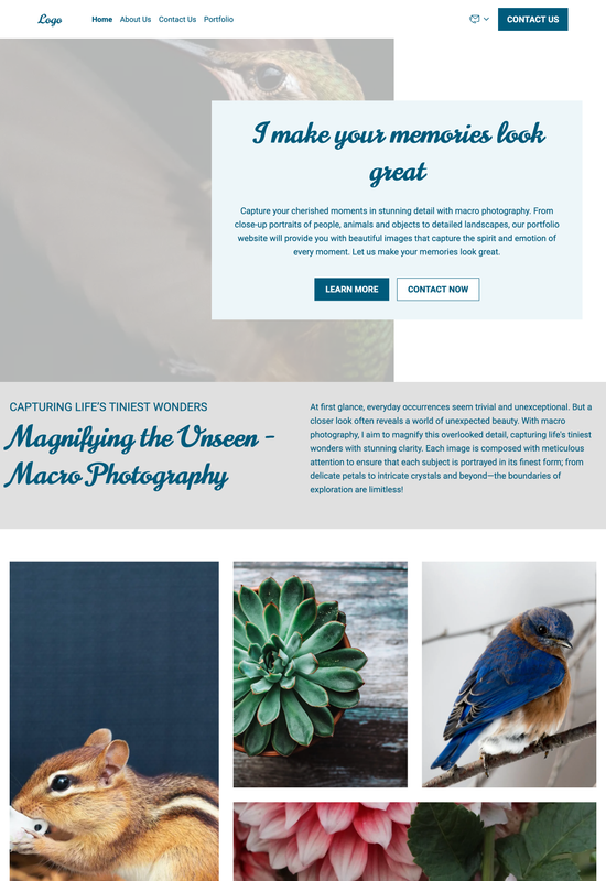 macro photography portfolio template preview