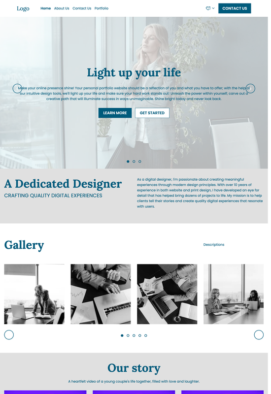 personal portfolio template preview