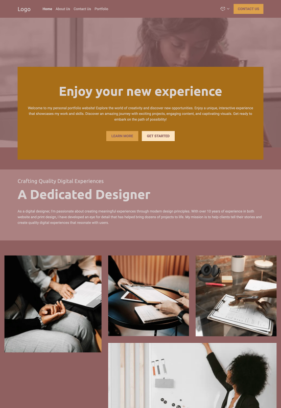 personal portfolio template preview