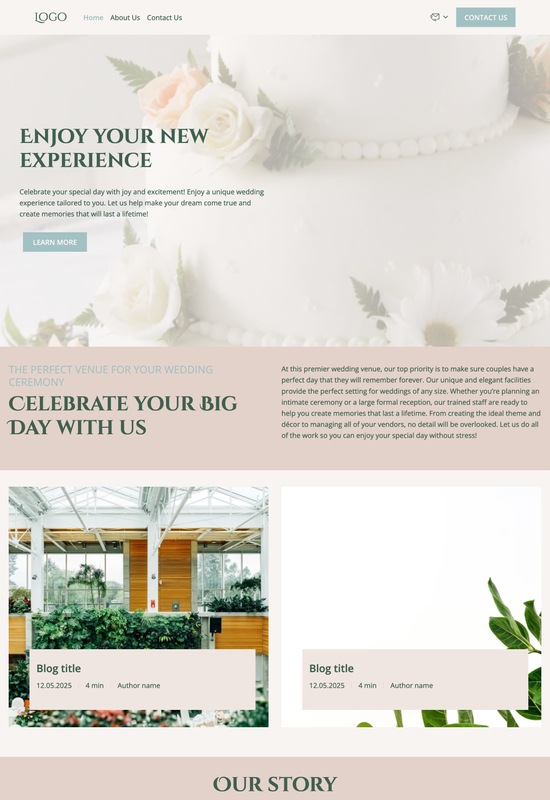 wedding website template preview