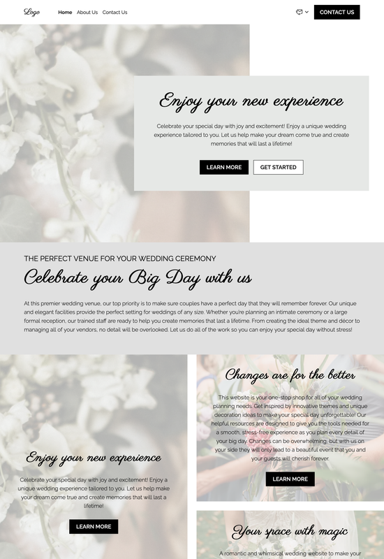 Anteprima del modello per sito web di matrimonio
