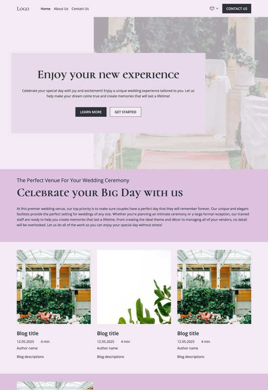 wedding website template preview