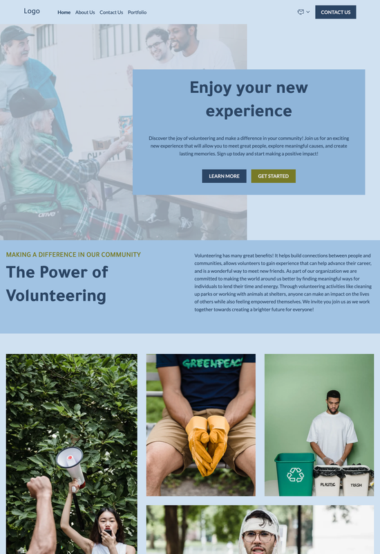 pré-visualização do modelo para organização voluntária