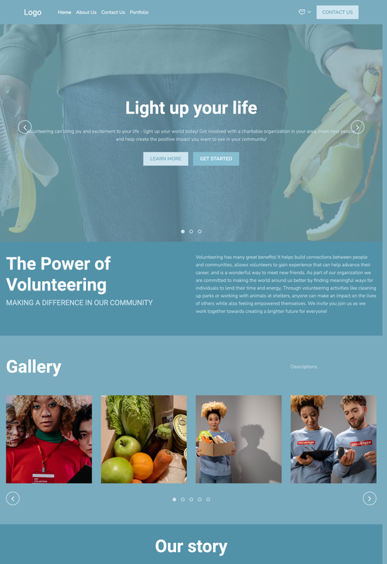 volunteer organization template preview