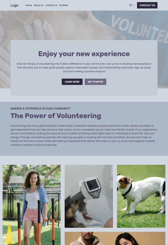 volunteer organization template preview