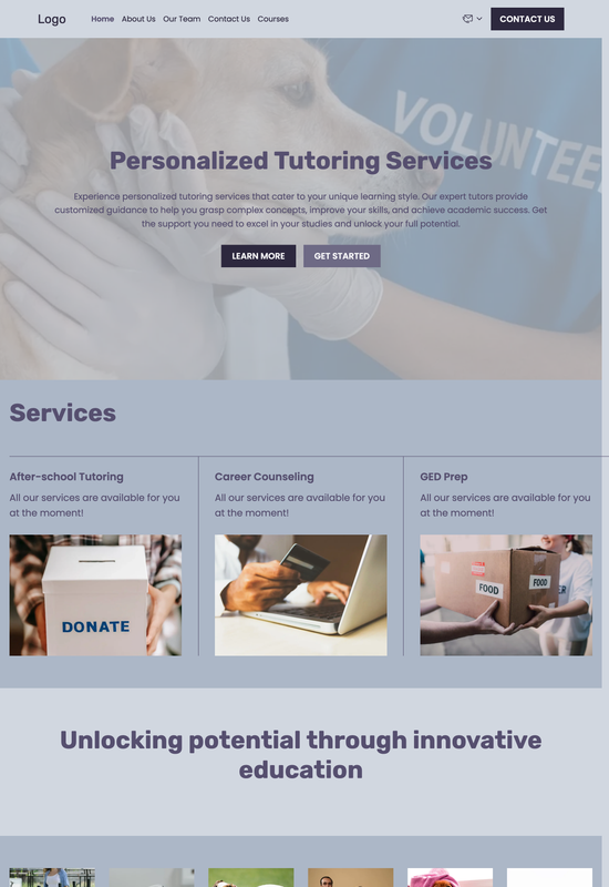 Anteprima del modello per organizzazioni educative non-profit