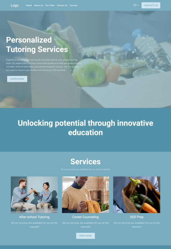 education non-profit organization template preview