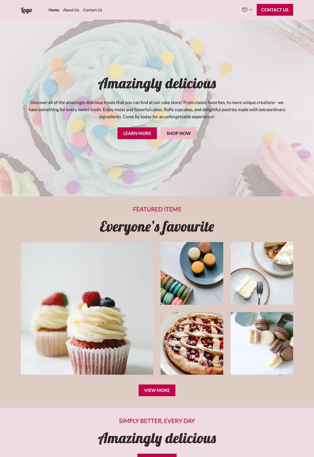 pré-visualização do modelo de confeitaria