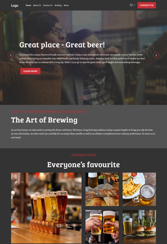 beer house template preview