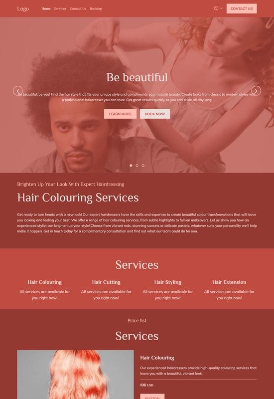 hairdresser template preview