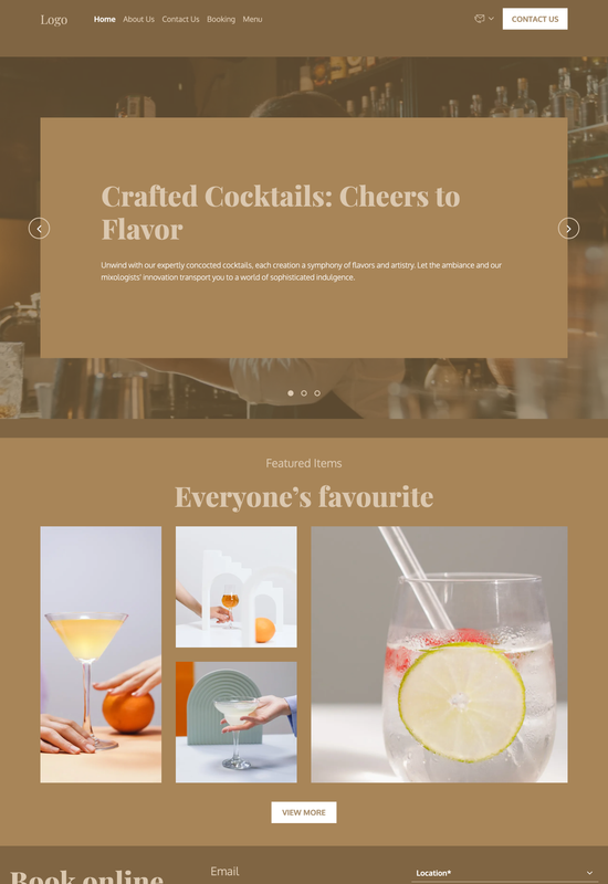 cocktail bar template preview