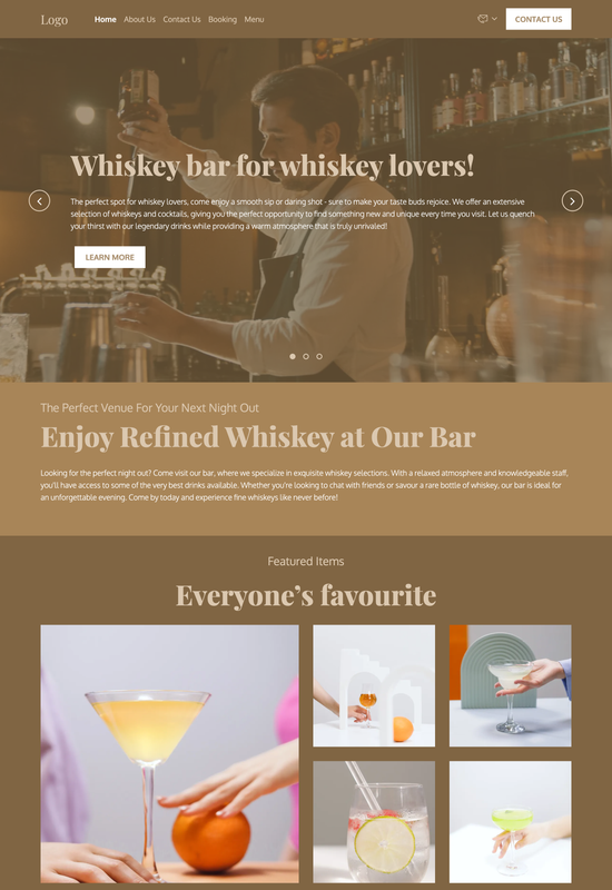 whiskey bar template preview