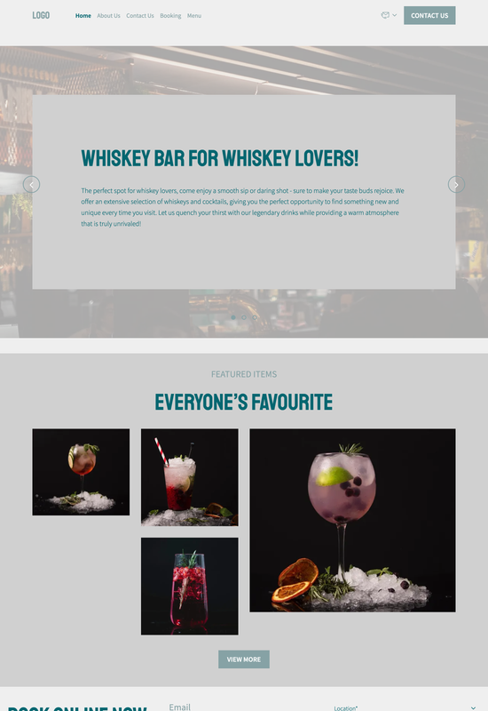 whiskey bar template preview