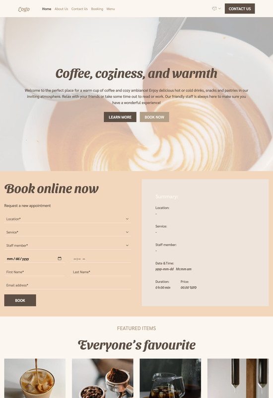 coffee house template preview