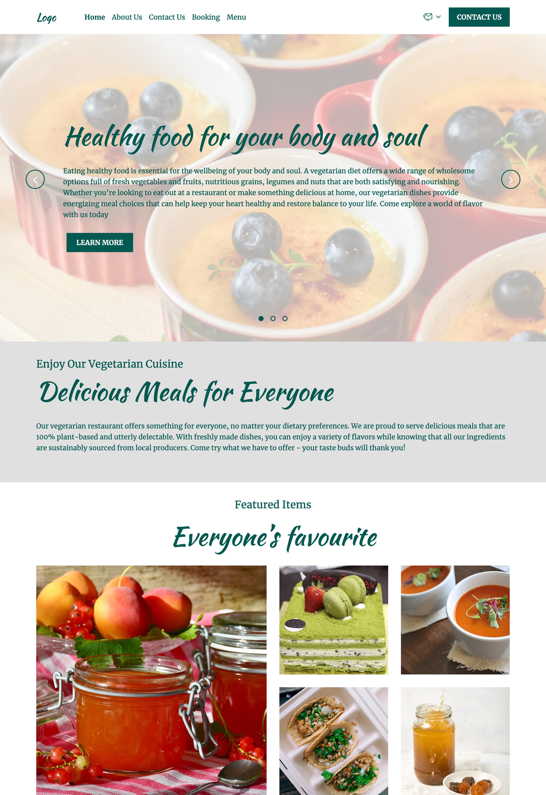 vegetarian restaurant template preview