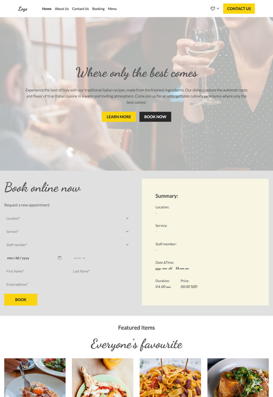 Italian restaurant template preview