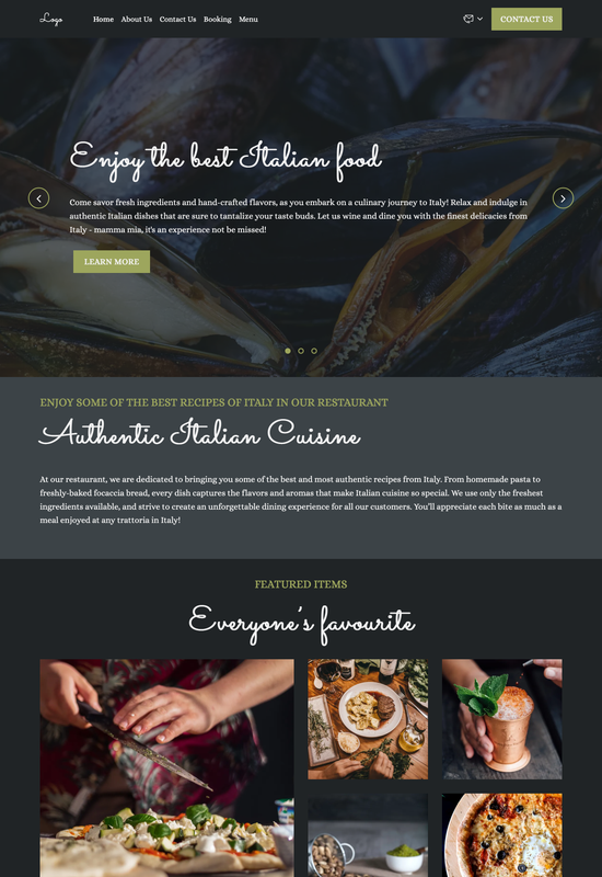 Italian restaurant template preview