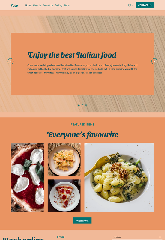 Italian restaurant template preview