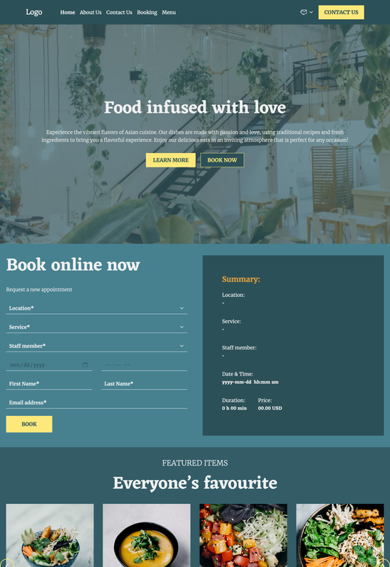 Asian restaurant template preview
