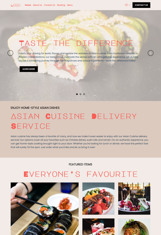 Asian restaurant template preview