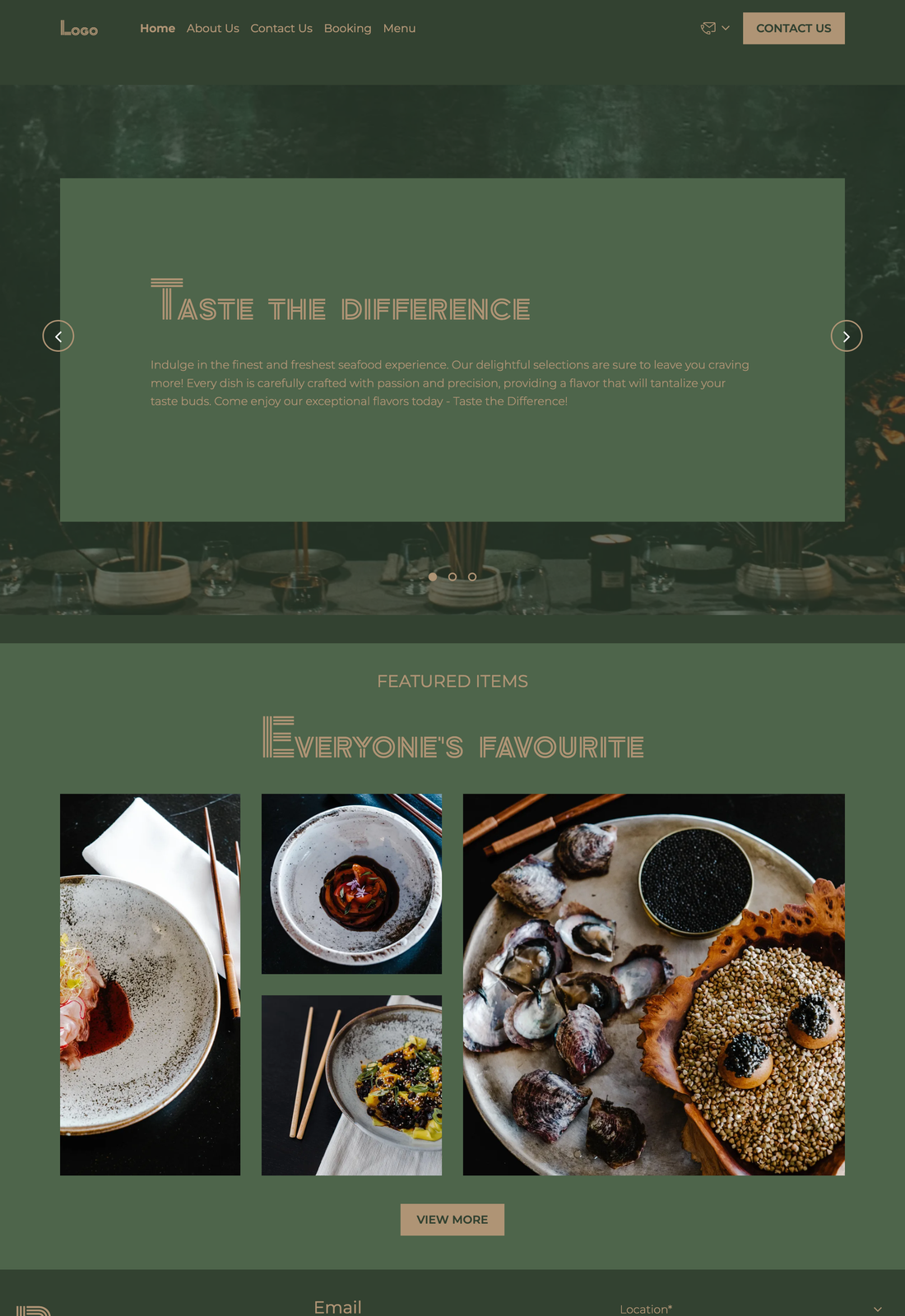 seafood restaurant template preview