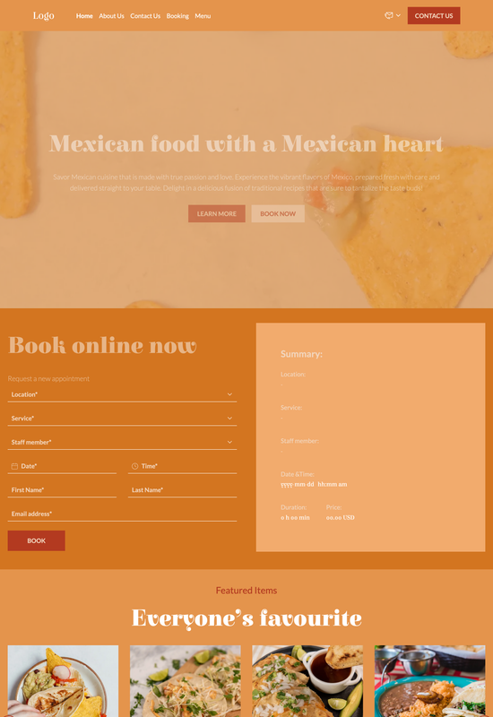 Mexican restaurant template preview