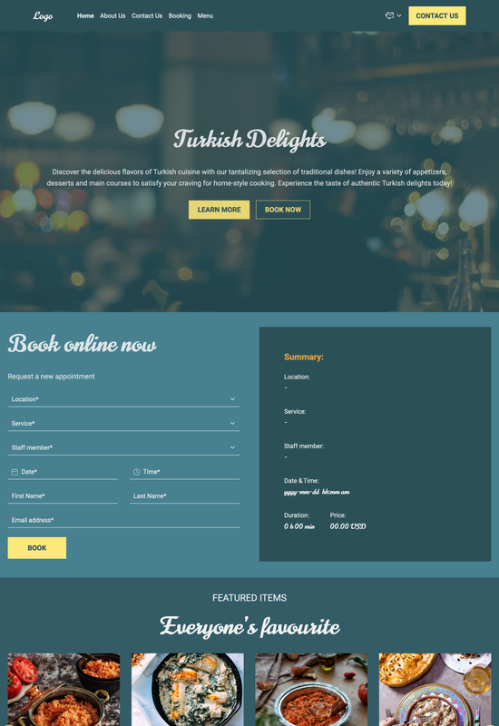 Turkish restaurant template preview