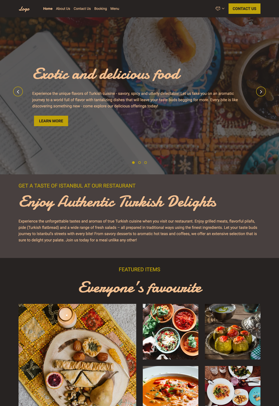 Turkish restaurant template preview