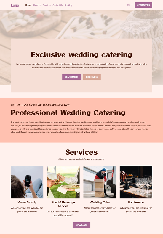 wedding catering template preview