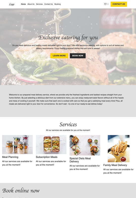 prepared meal delivery template preview