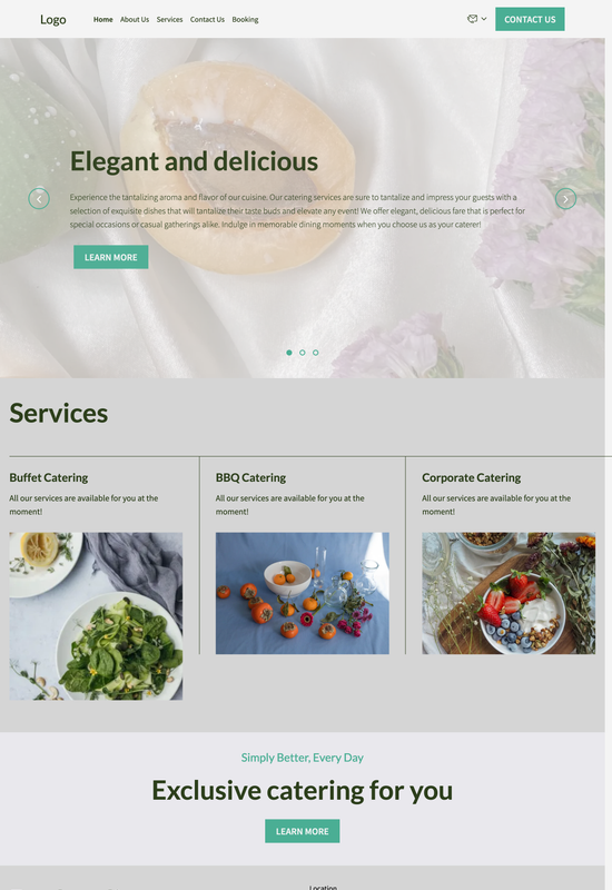 vista previa de la plantilla de catering para restaurantes