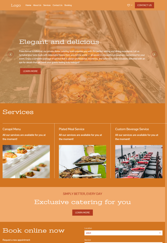 private dinner catering template preview