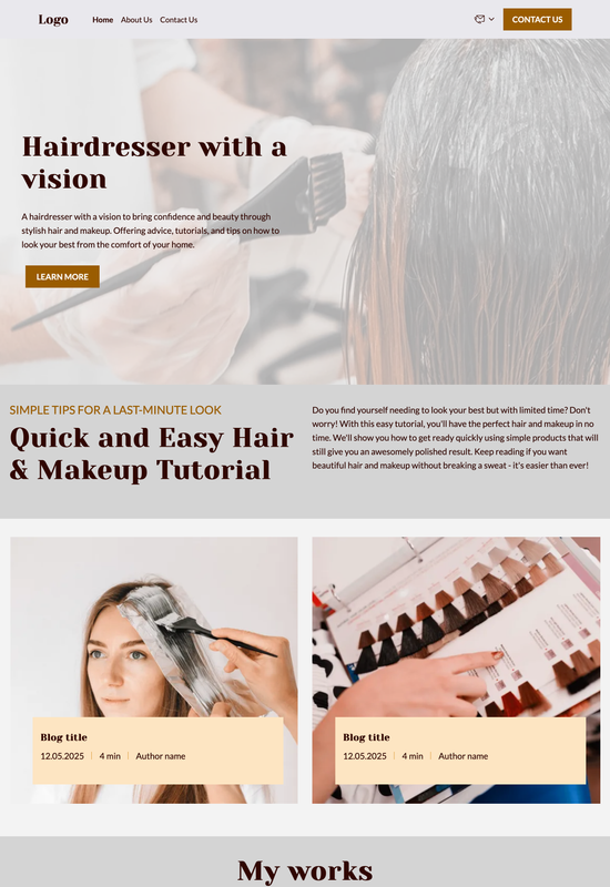 hair & makeup blog template preview