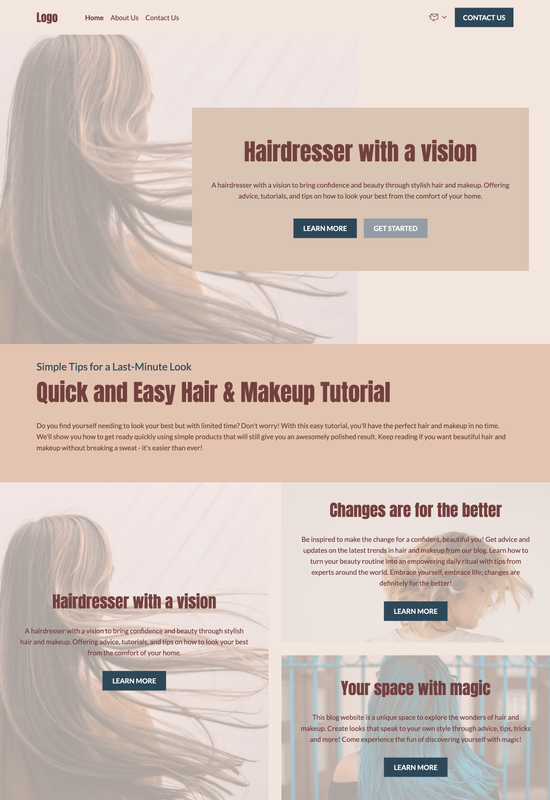 hair & makeup blog template preview