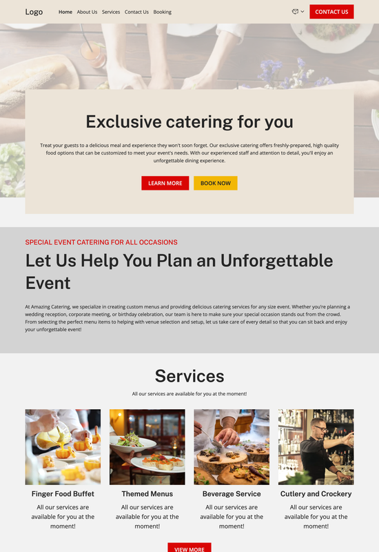 special event catering template preview