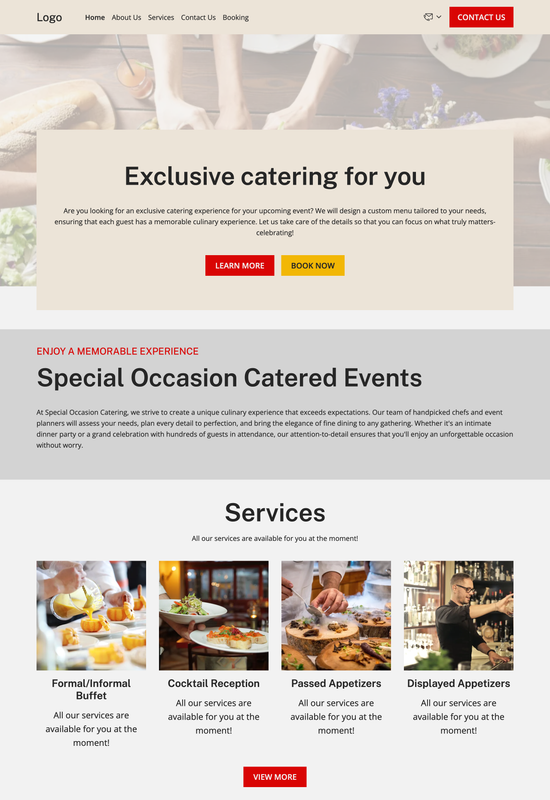social event catering template preview