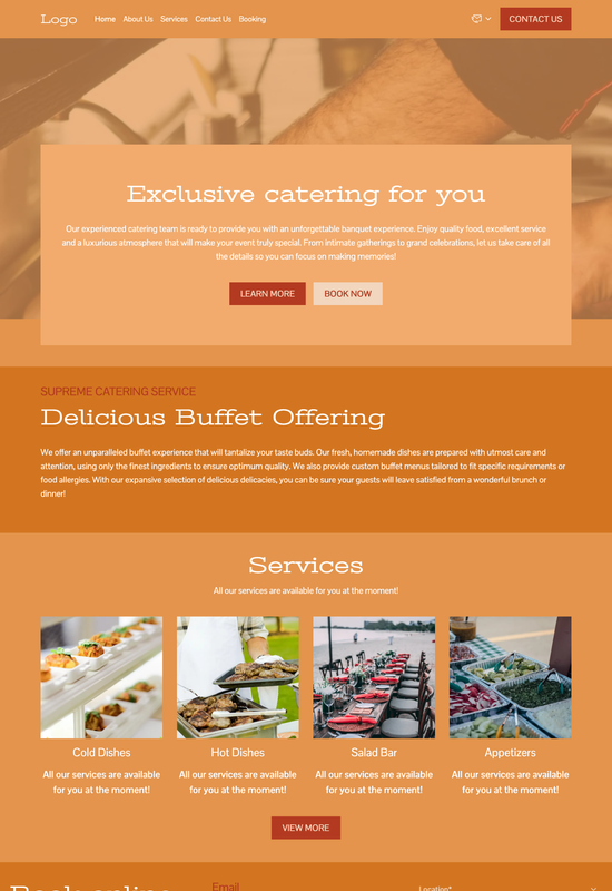 Vista previa de la plantilla de catering de buffet