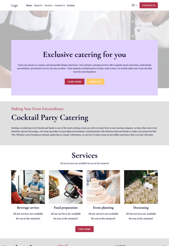 cocktail party catering template preview