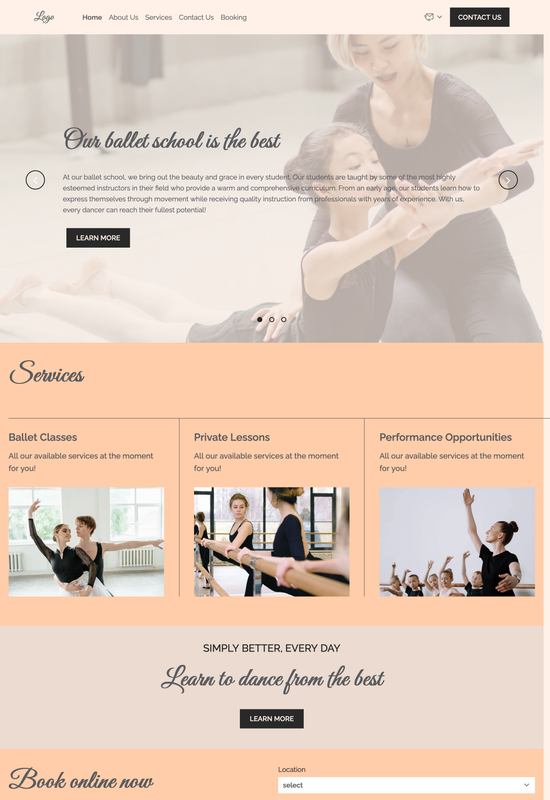 ballet studio template preview