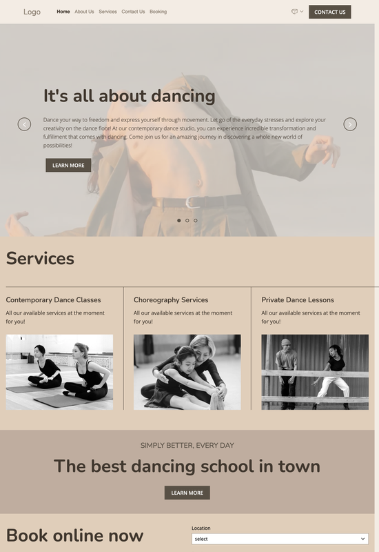 Vorschau der Vorlage für ein modernes Tanzstudio