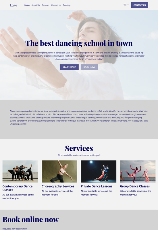 Vista previa de la plantilla de estudio de danza contemporánea