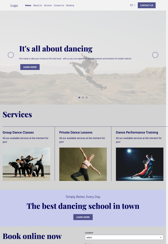 modern dance studio template preview
