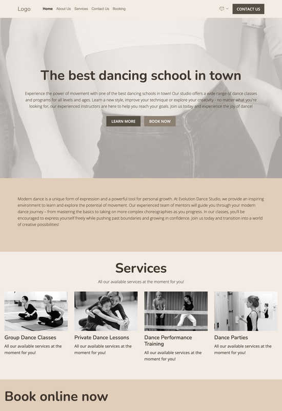 modern dance studio template preview
