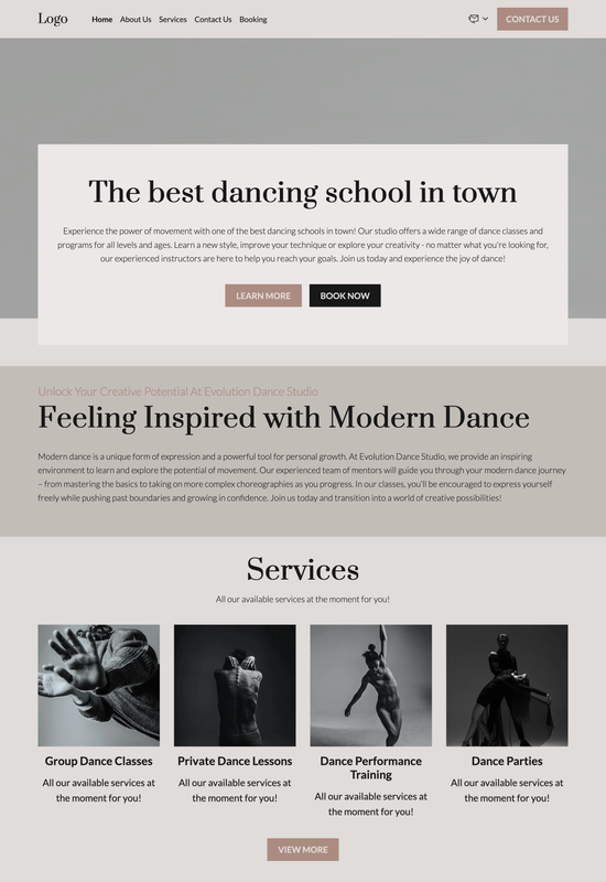modern dance studio template preview