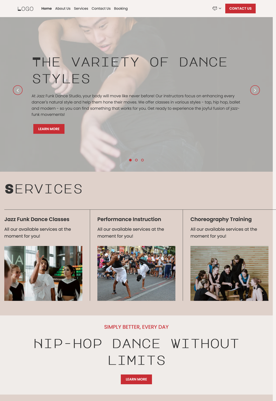 jazz funk dance studio template preview