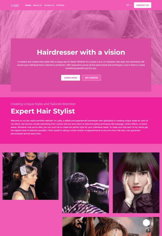 hair stylist portfolio template preview